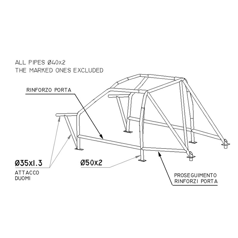 Arceau Citroen Saxo / Peugeot 106 - multipoints à souder RAC - OMP